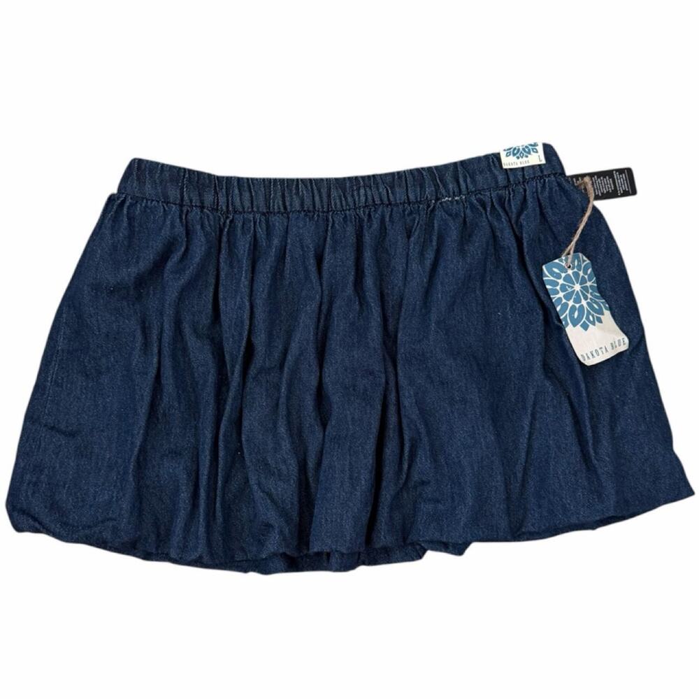 Dark blue denim mini bubble